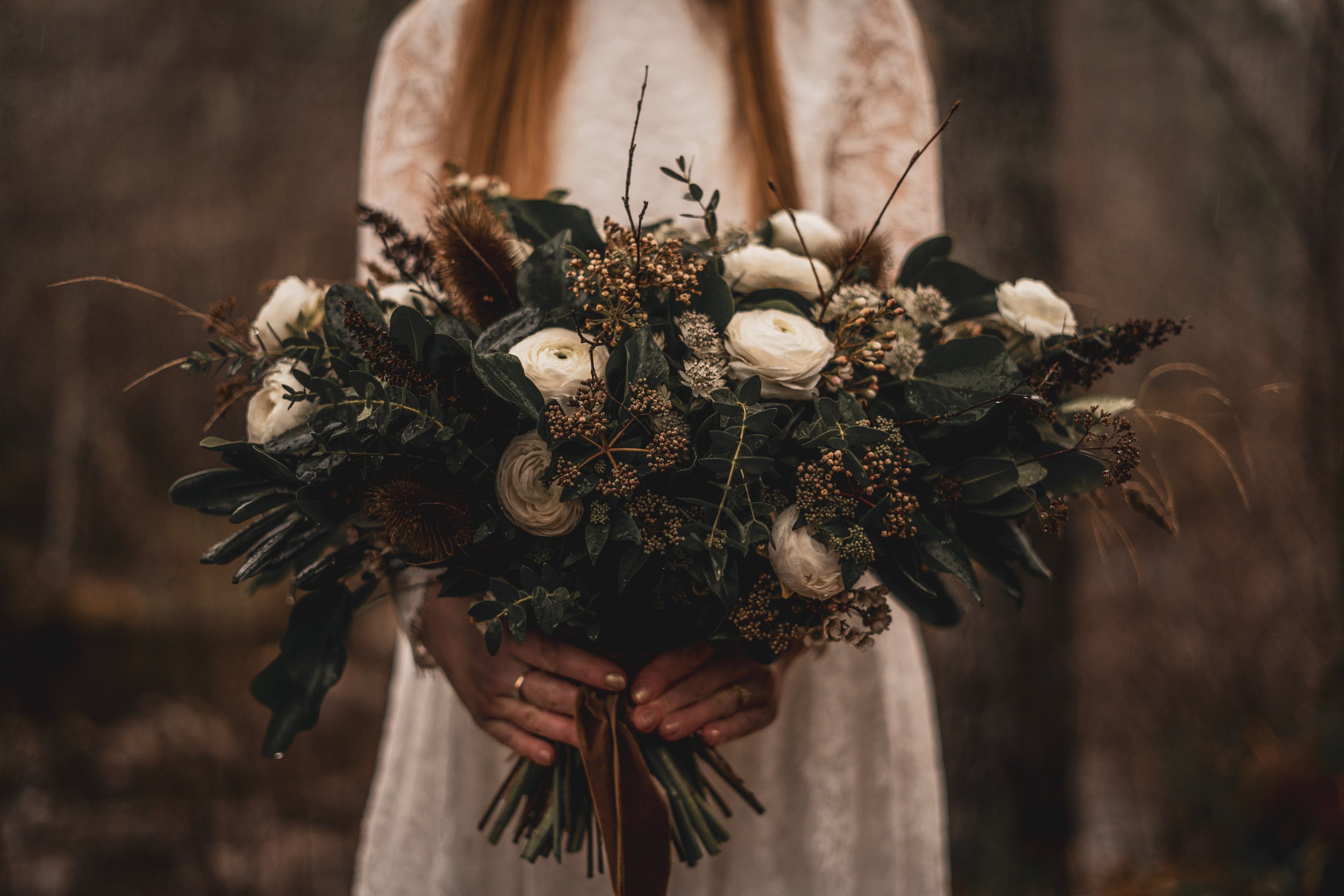 Bride holding a bouquet